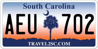 SC license plate AEU702