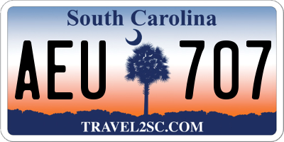 SC license plate AEU707