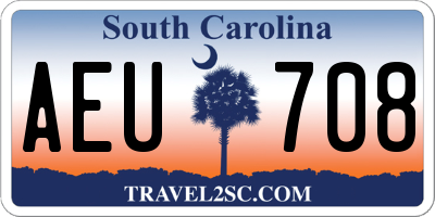 SC license plate AEU708