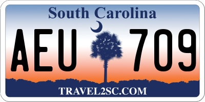 SC license plate AEU709