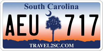 SC license plate AEU717