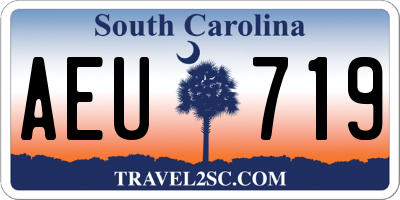 SC license plate AEU719