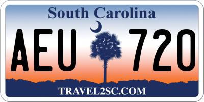 SC license plate AEU720