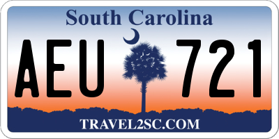 SC license plate AEU721