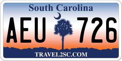 SC license plate AEU726