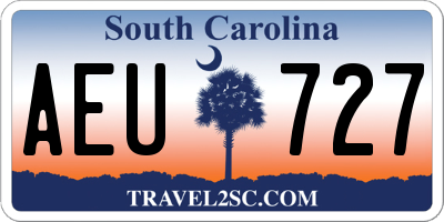 SC license plate AEU727