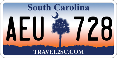 SC license plate AEU728