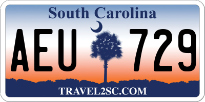 SC license plate AEU729