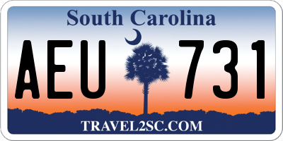 SC license plate AEU731