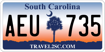 SC license plate AEU735