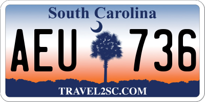 SC license plate AEU736