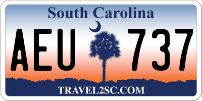 SC license plate AEU737