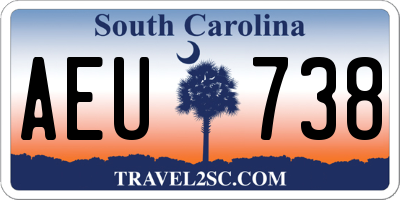 SC license plate AEU738