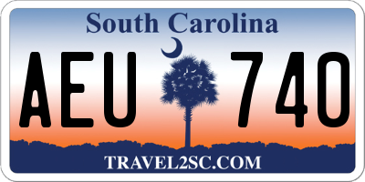 SC license plate AEU740