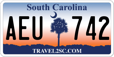 SC license plate AEU742
