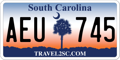 SC license plate AEU745