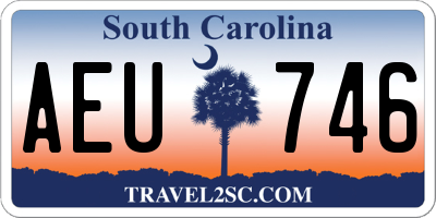 SC license plate AEU746