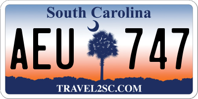 SC license plate AEU747