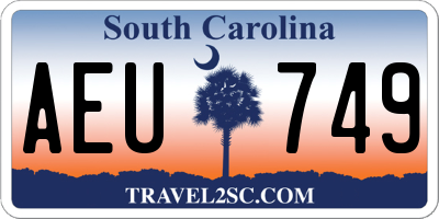 SC license plate AEU749