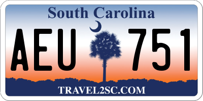 SC license plate AEU751