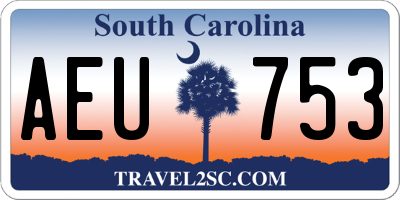 SC license plate AEU753