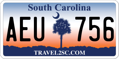 SC license plate AEU756