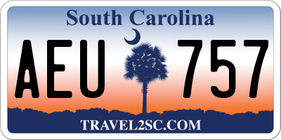 SC license plate AEU757