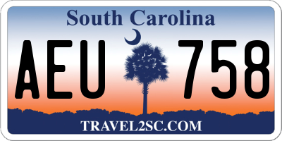 SC license plate AEU758
