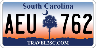 SC license plate AEU762