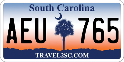 SC license plate AEU765