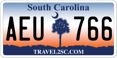 SC license plate AEU766