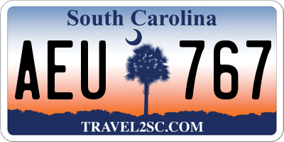SC license plate AEU767