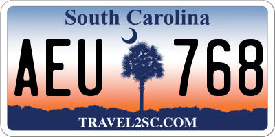 SC license plate AEU768