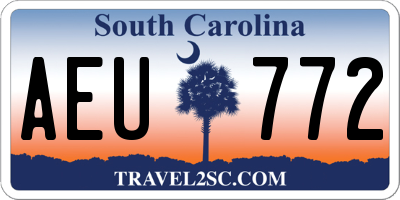 SC license plate AEU772