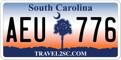 SC license plate AEU776