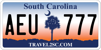 SC license plate AEU777