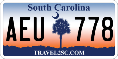 SC license plate AEU778