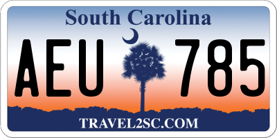 SC license plate AEU785