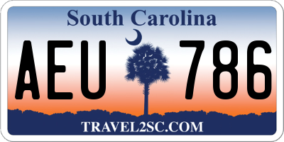 SC license plate AEU786