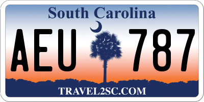 SC license plate AEU787