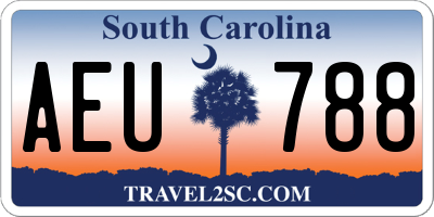 SC license plate AEU788