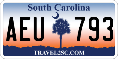 SC license plate AEU793
