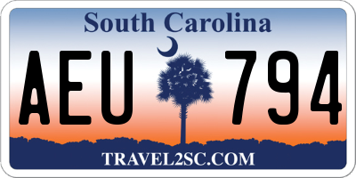 SC license plate AEU794