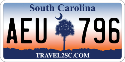 SC license plate AEU796