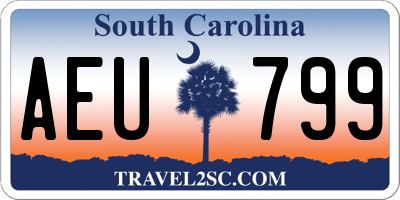 SC license plate AEU799
