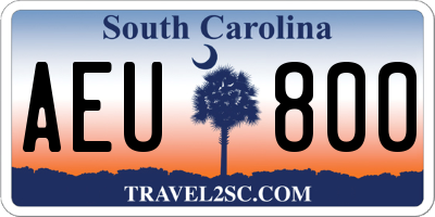 SC license plate AEU800