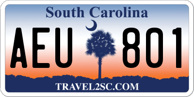 SC license plate AEU801