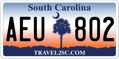 SC license plate AEU802