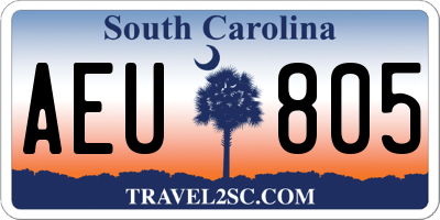 SC license plate AEU805