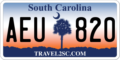 SC license plate AEU820